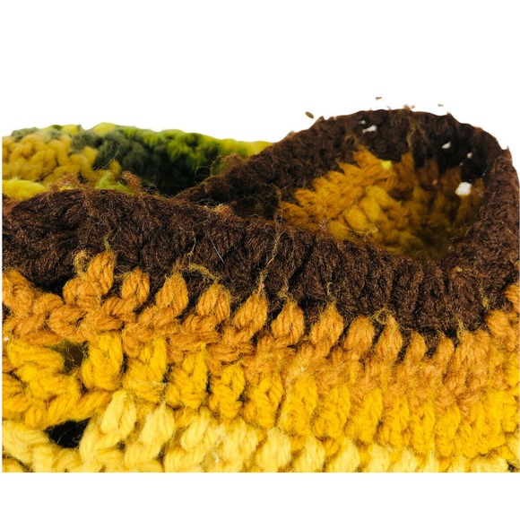 vtg retro hand made striped knit blanket throw afghan 58x72 - Picture 3 of 3